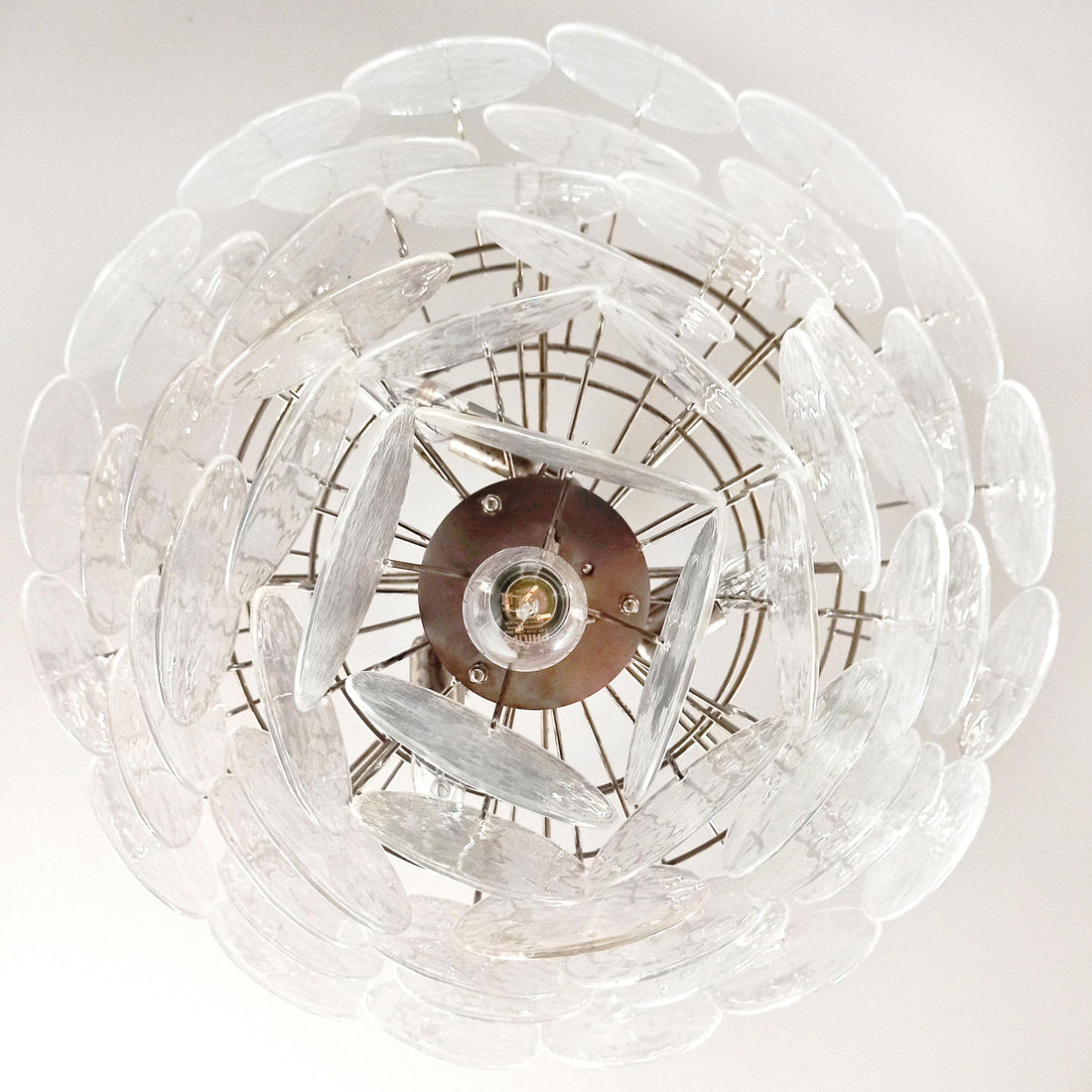 Vintage Murano-Style 27.6" Disks Chandelier