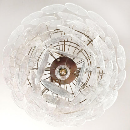 Vintage Murano 27.6" Disks Chandelier