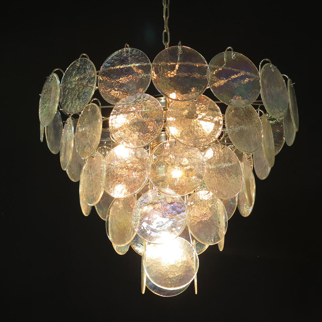 Vintage Murano-Style 27.6" Disks Chandelier
