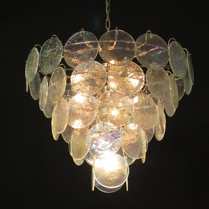Vintage Murano 27.6" Disks Chandelier