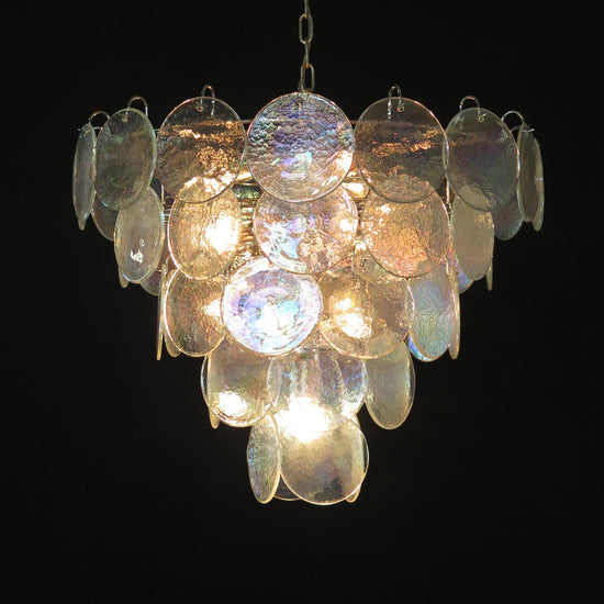 Vintage Murano-Style 27.6" Disks Chandelier