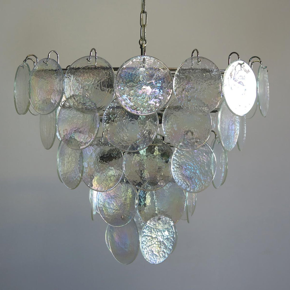 Vintage Murano-Style 27.6" Disks Chandelier