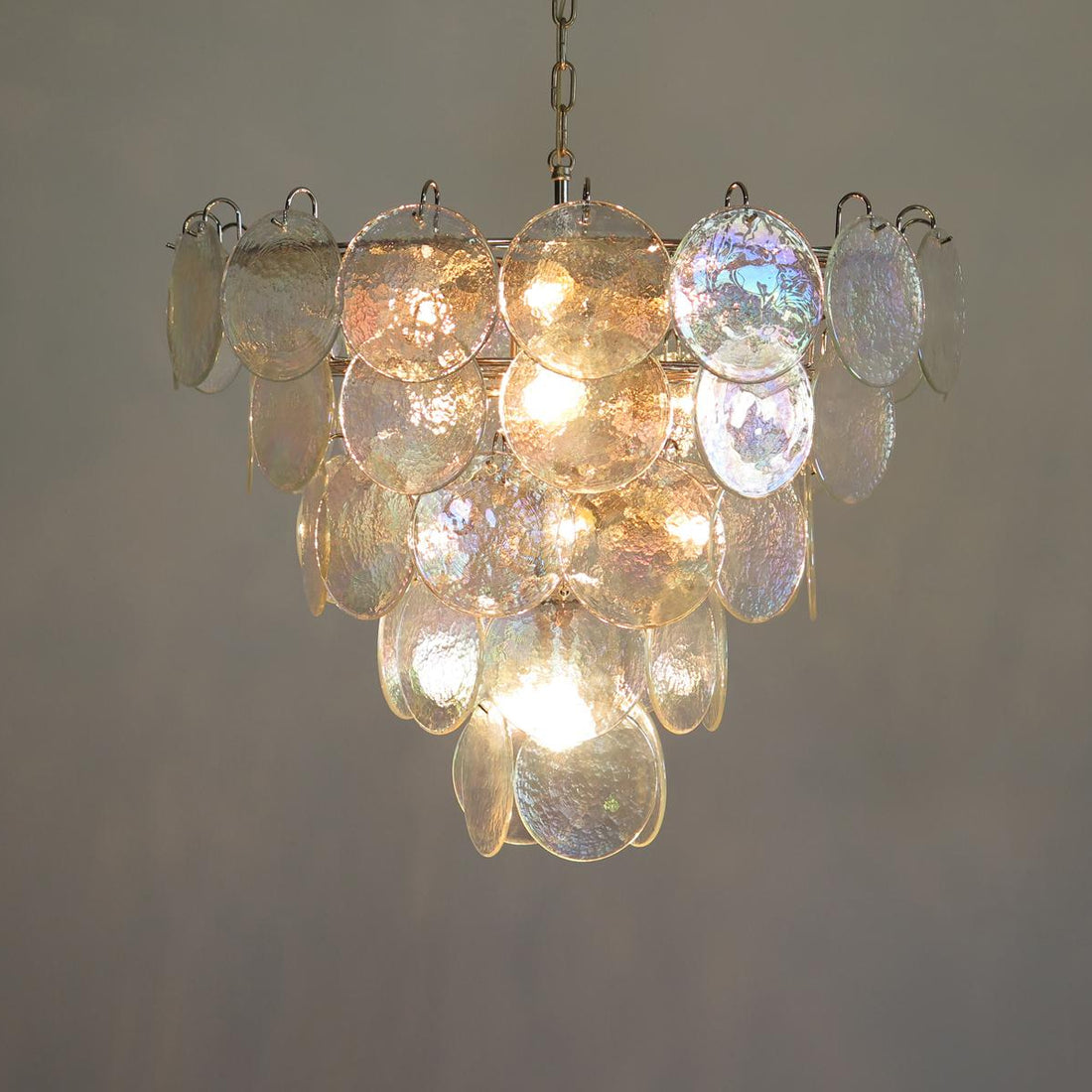 Vintage Murano-Style 27.6" Disks Chandelier