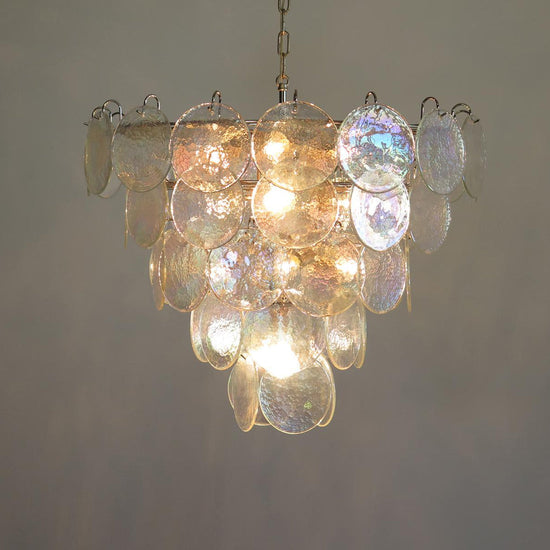 Vintage Murano-Style 27.6" Disks Chandelier
