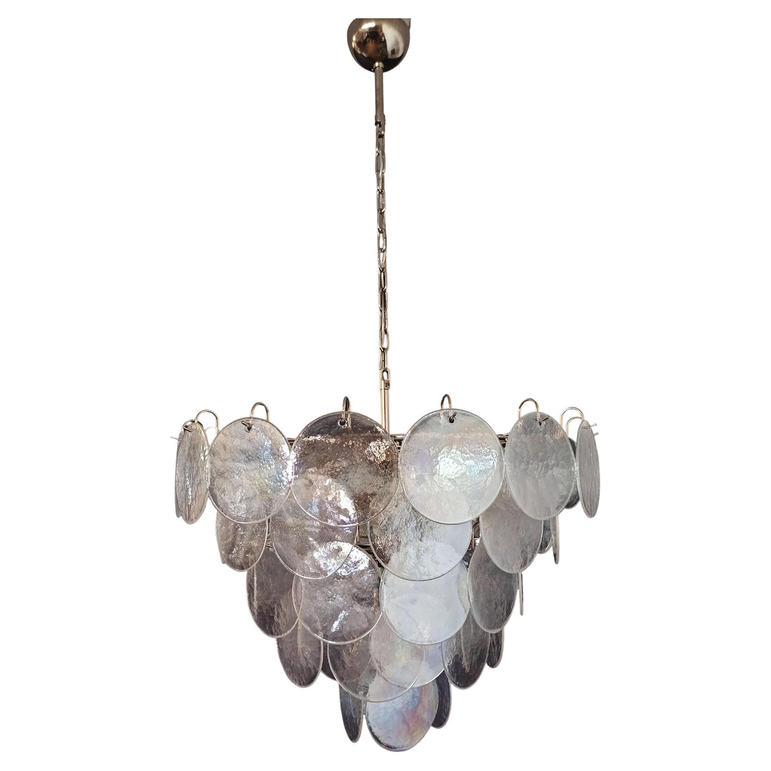 Vintage Murano-Style 27.6" Disks Chandelier