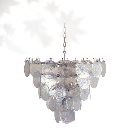 Vintage Murano-Style 27.6" Disks Chandelier