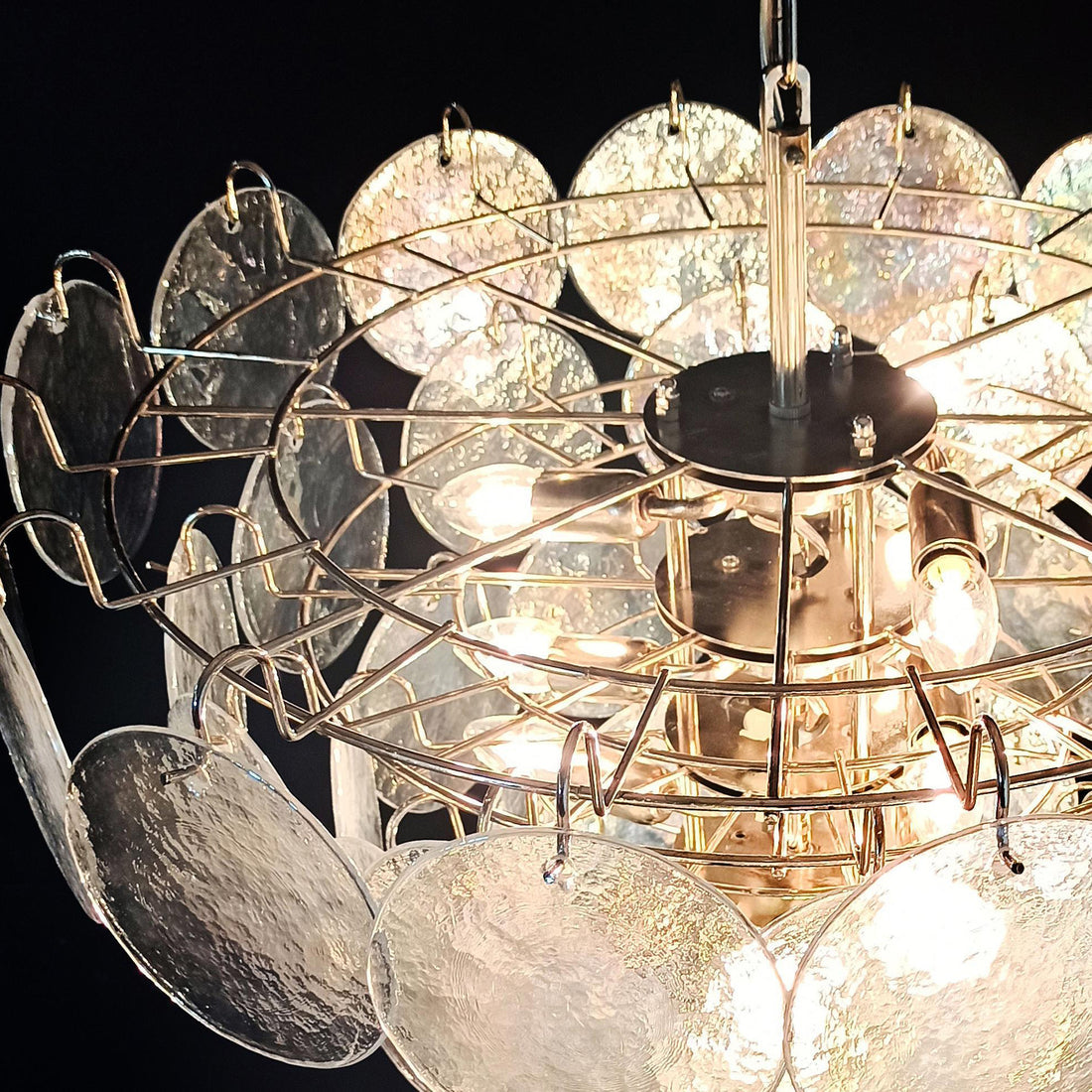 Vintage Murano-Style 27.6" Disks Chandelier