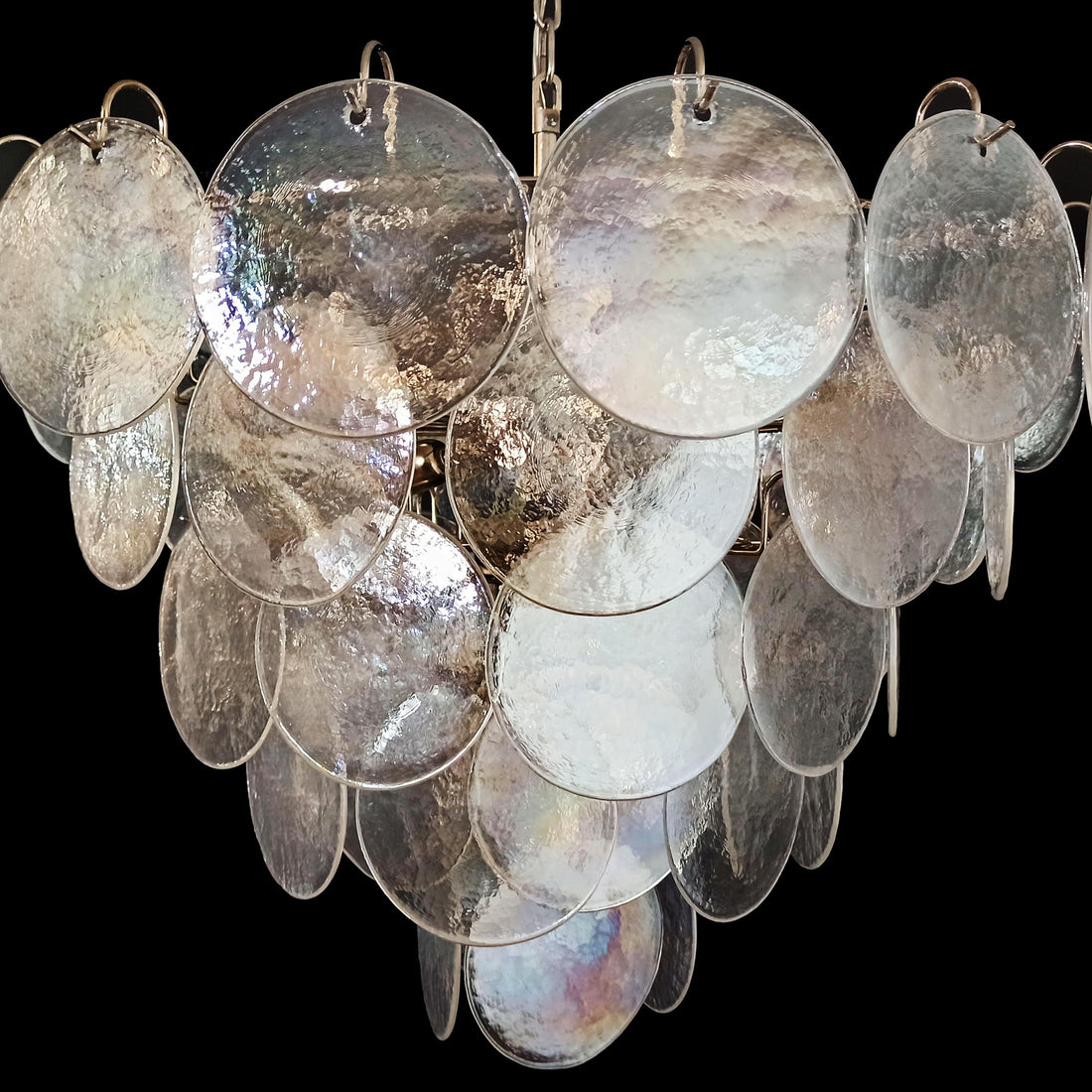 Vintage Murano-Style 27.6" Disks Chandelier