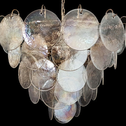 Vintage Murano 27.6" Disks Chandelier