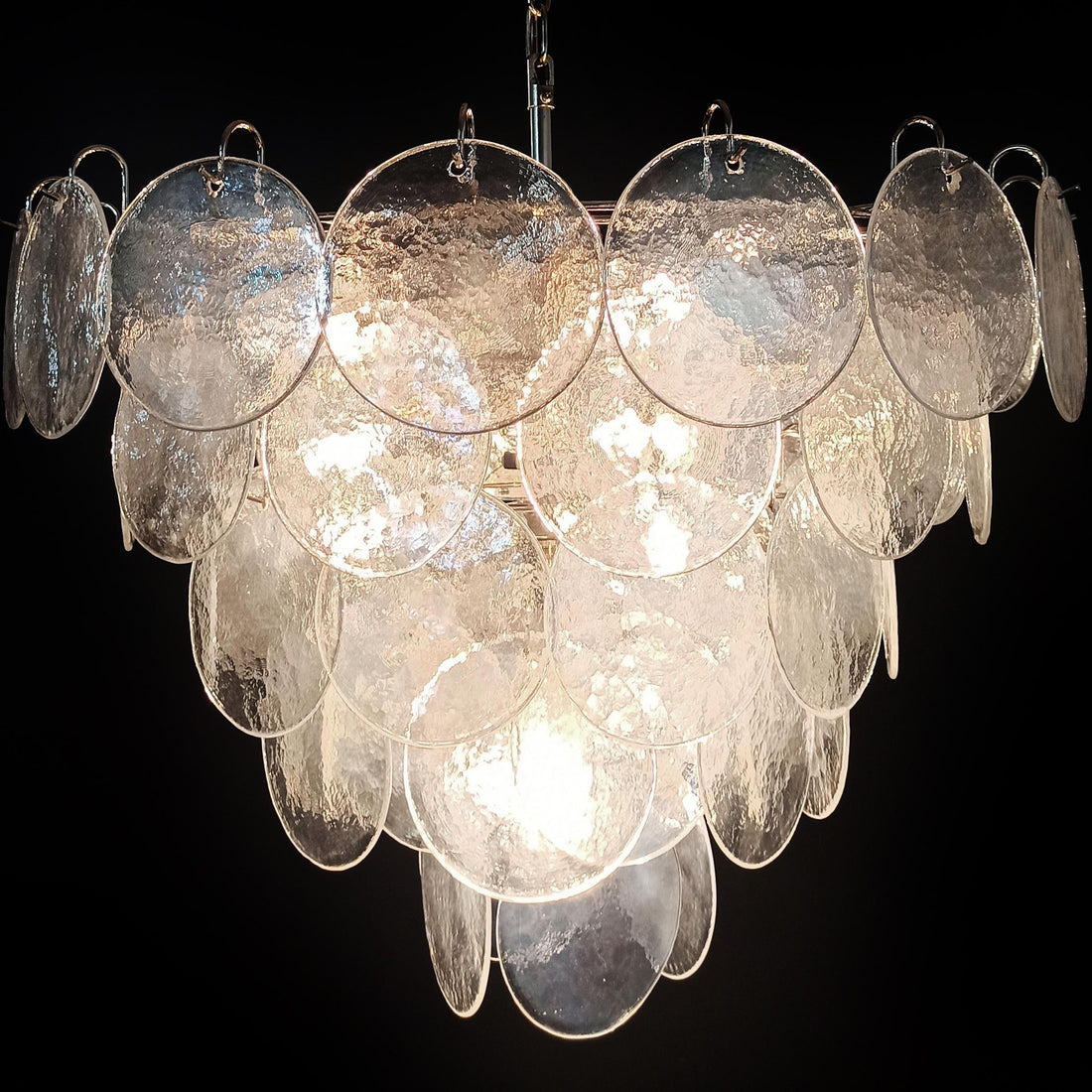 Vintage Murano-Style 27.6" Disks Chandelier