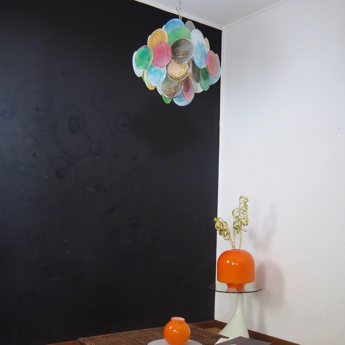 Vintage Murano-Style 19.7″ Glass Chandelier
