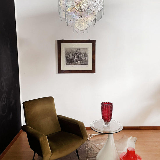Vintage Murano-Style 19.7″ Glass Chandelier