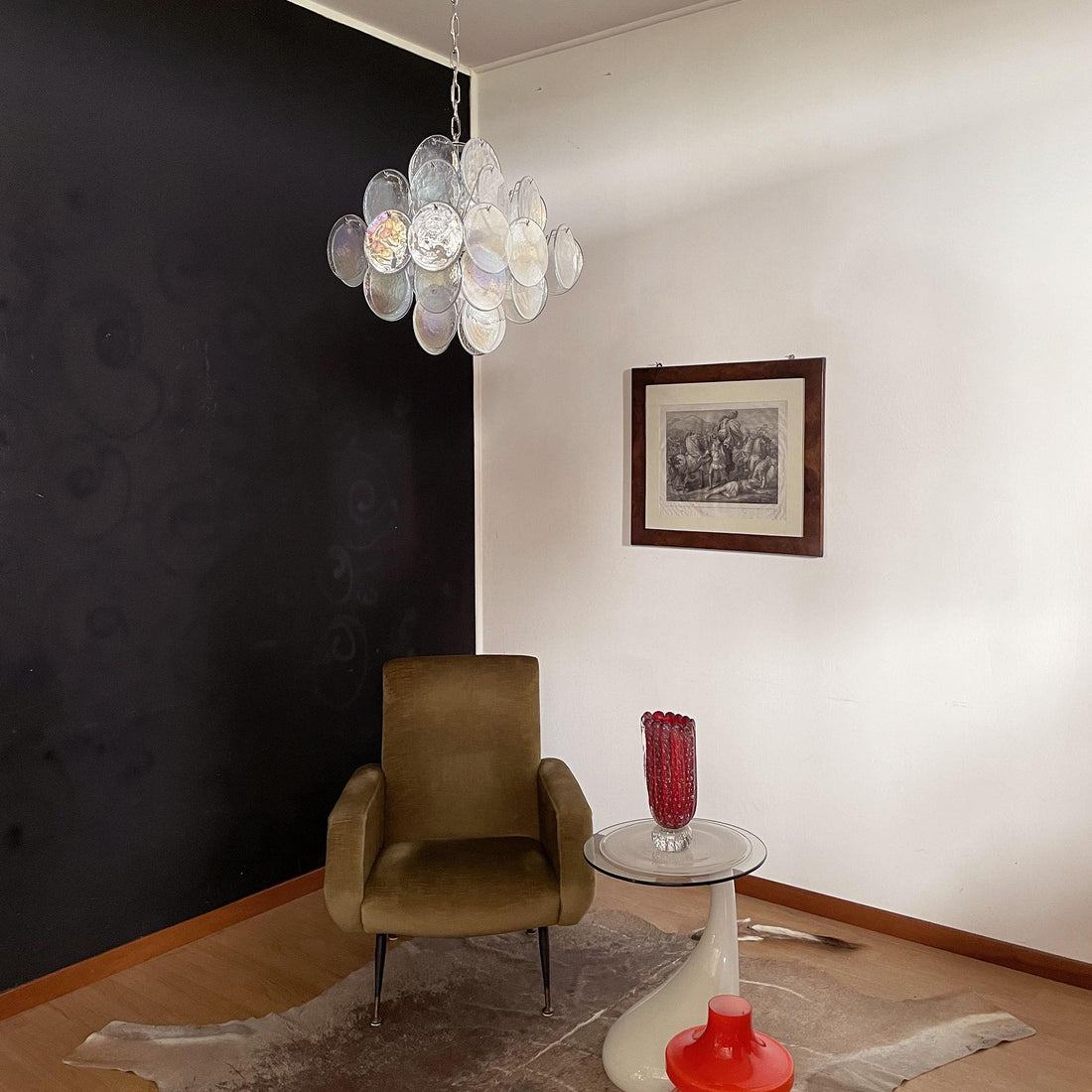 Vintage Murano-Style 19.7″ Glass Chandelier