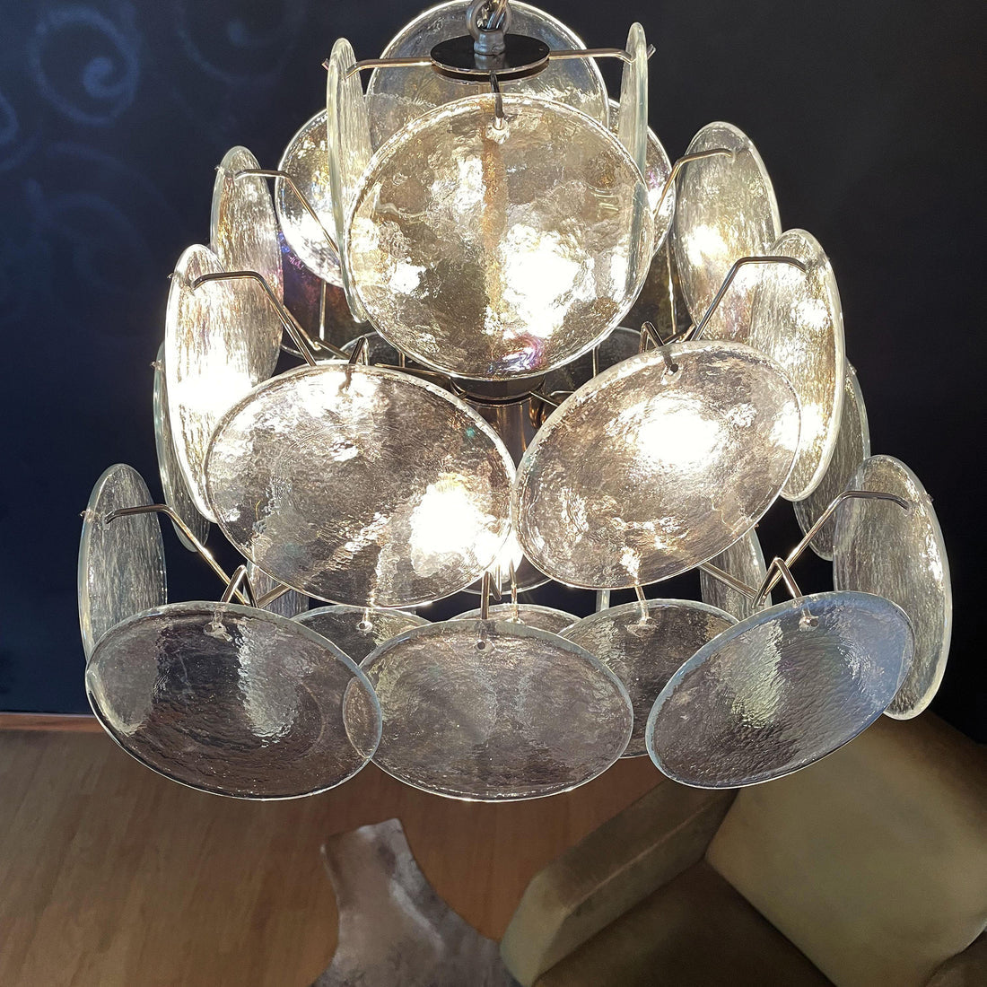 Vintage Murano-Style 19.7″ Glass Chandelier