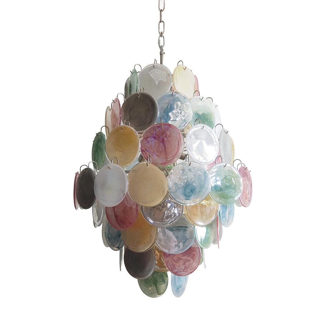 Vintage Murano-Style Disks Chandelier 29.5"