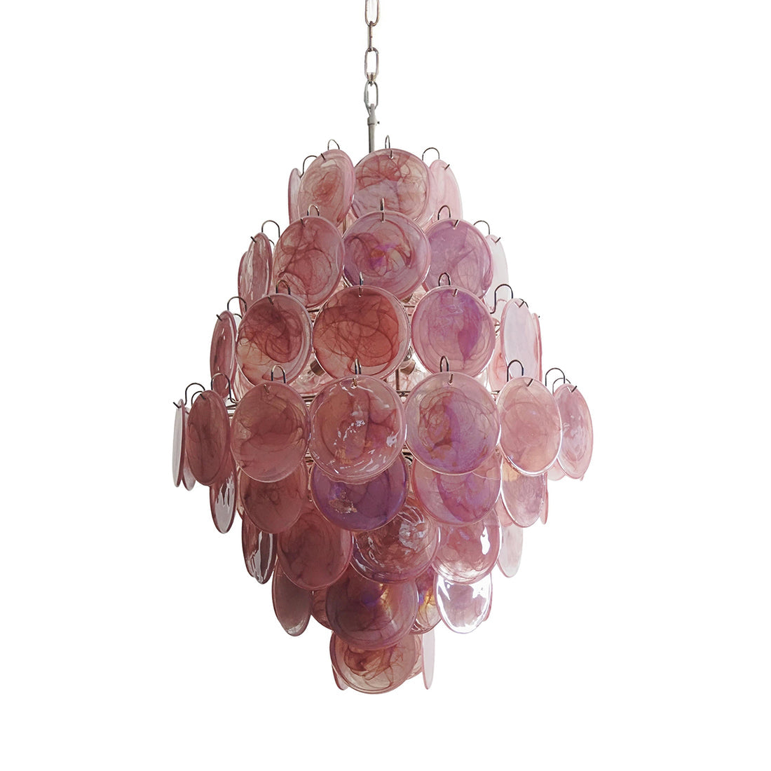 Vintage Murano-Style Disks Chandelier 29.5"