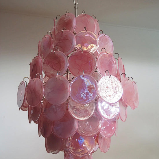 Vintage Murano-Style Disks Chandelier 29.5"