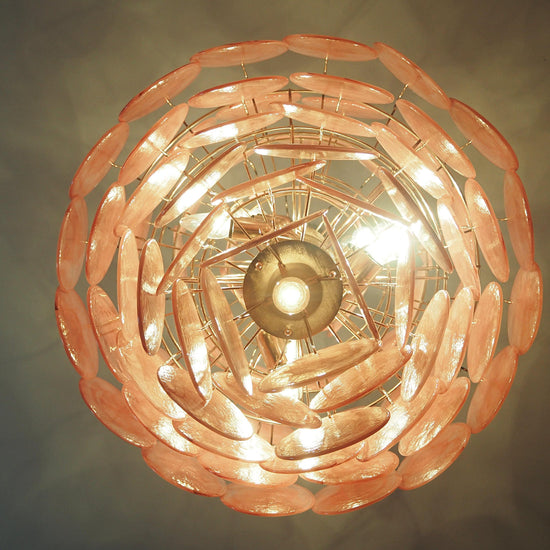Vintage Murano-Style Disks Chandelier 29.5"