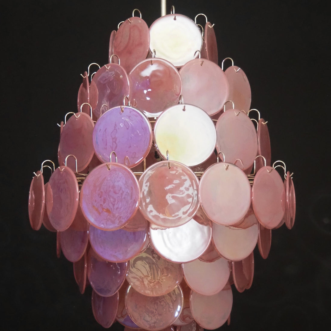 Vintage Murano-Style Disks Chandelier 29.5"