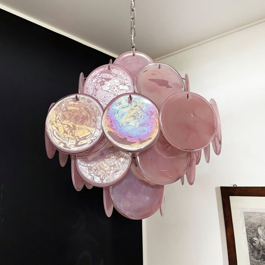 Vintage Murano-Style 19.7″ Glass Chandelier