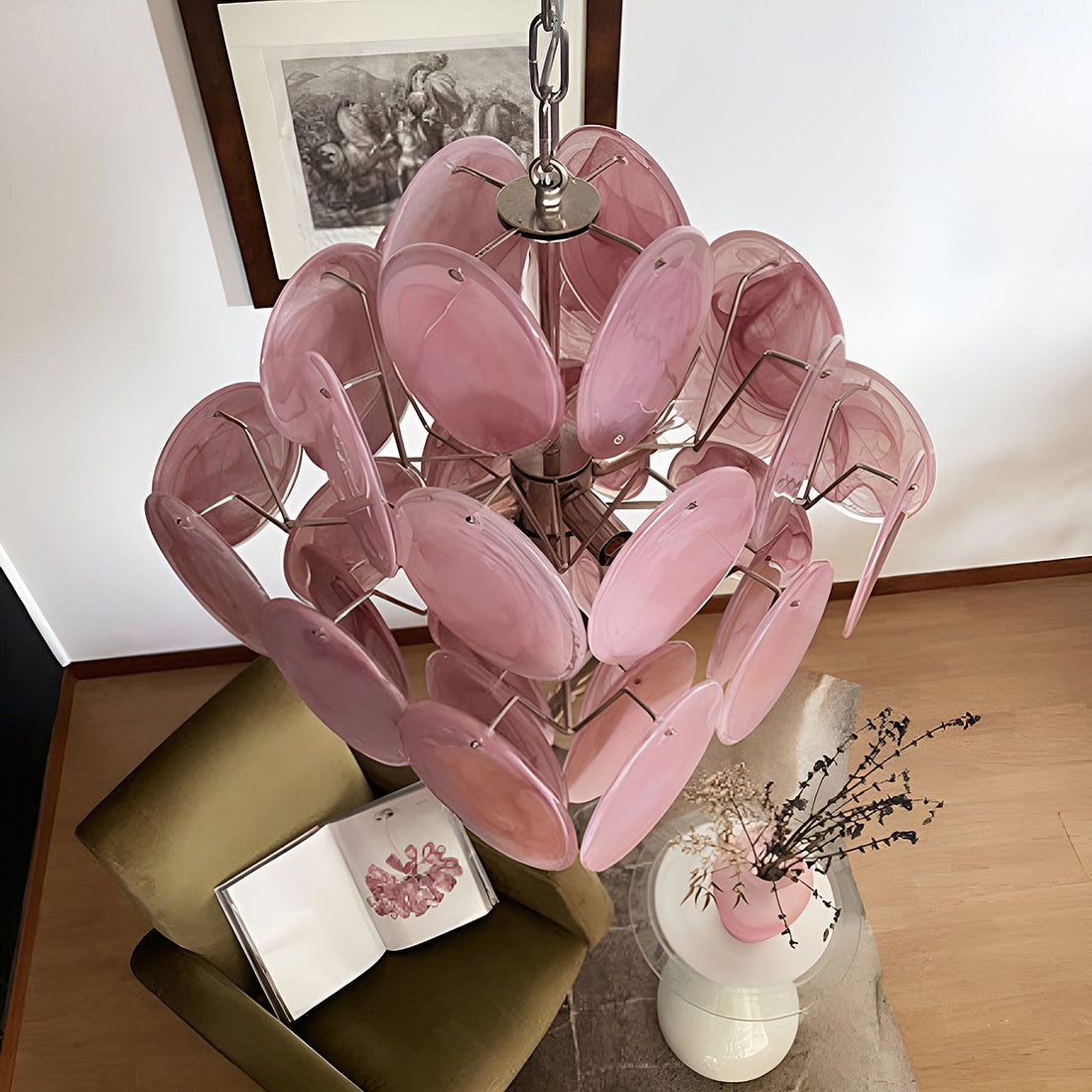 Vintage Murano-Style 19.7″ Glass Chandelier