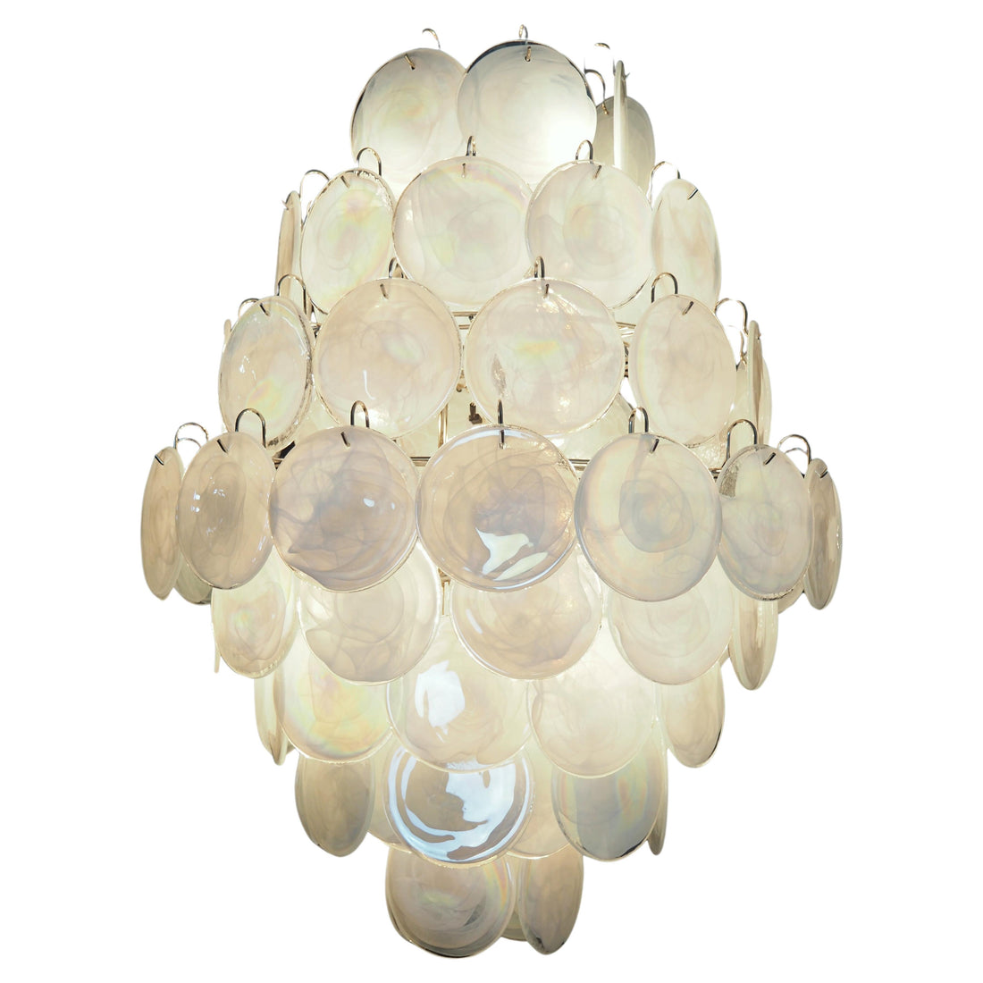 Vintage Murano-Style Disks Chandelier 29.5"