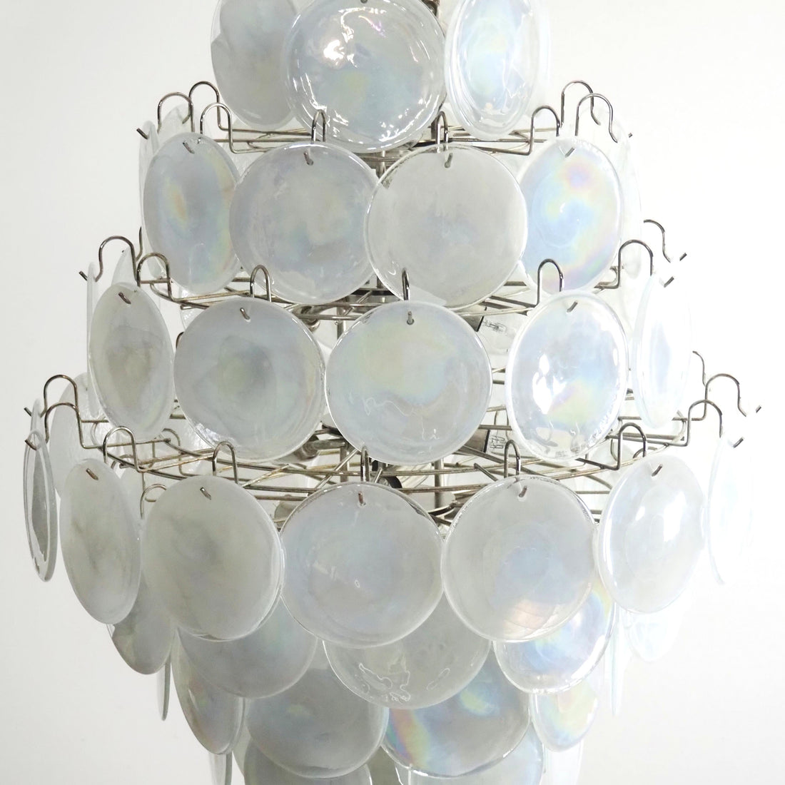 Vintage Murano-Style Disks Chandelier 29.5"