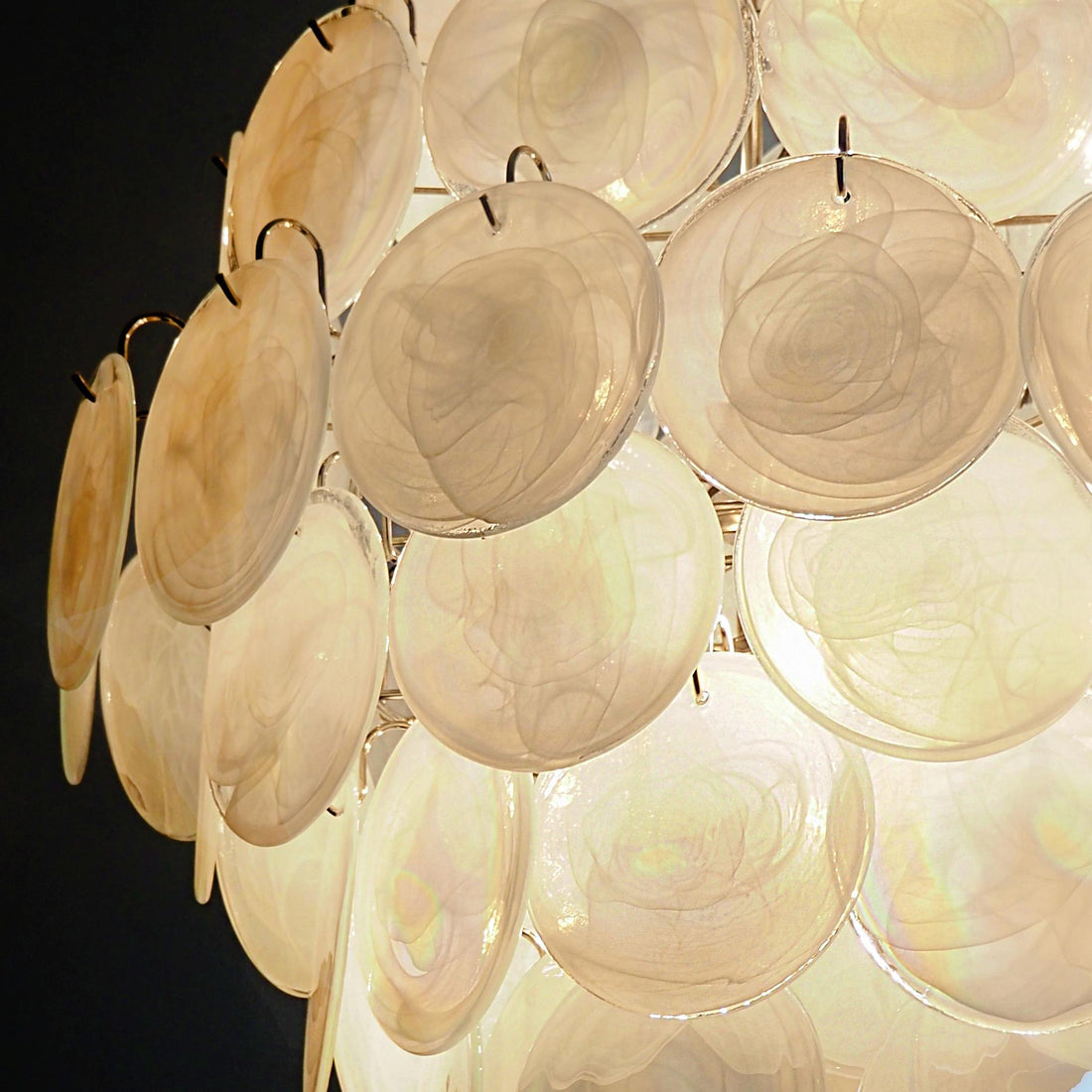 Vintage Murano-Style Disks Chandelier 29.5"