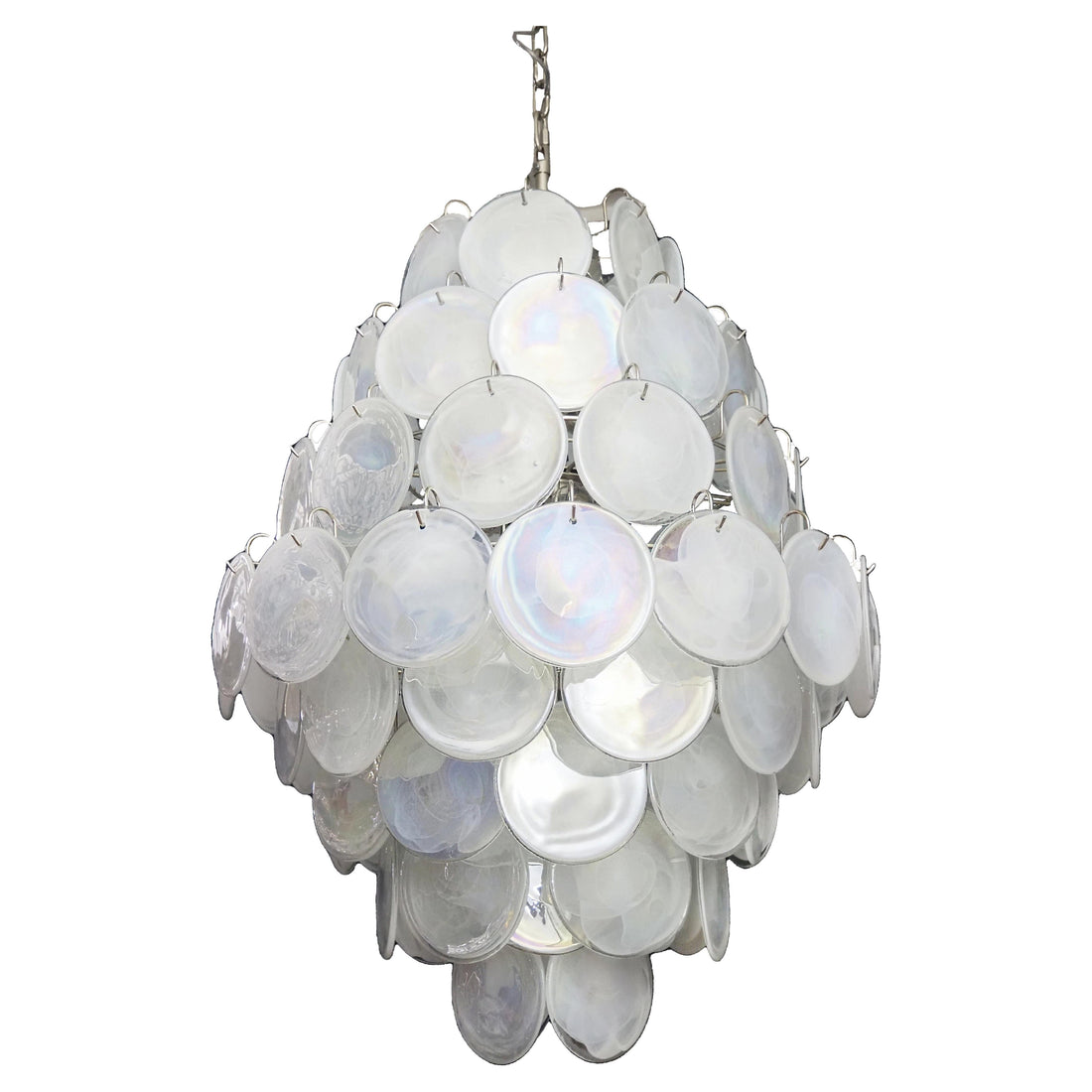 Vintage Murano-Style Disks Chandelier 29.5"