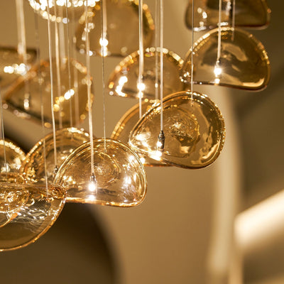 Galaxy Wave Floating Leaf Crystal Spiral Chandelier