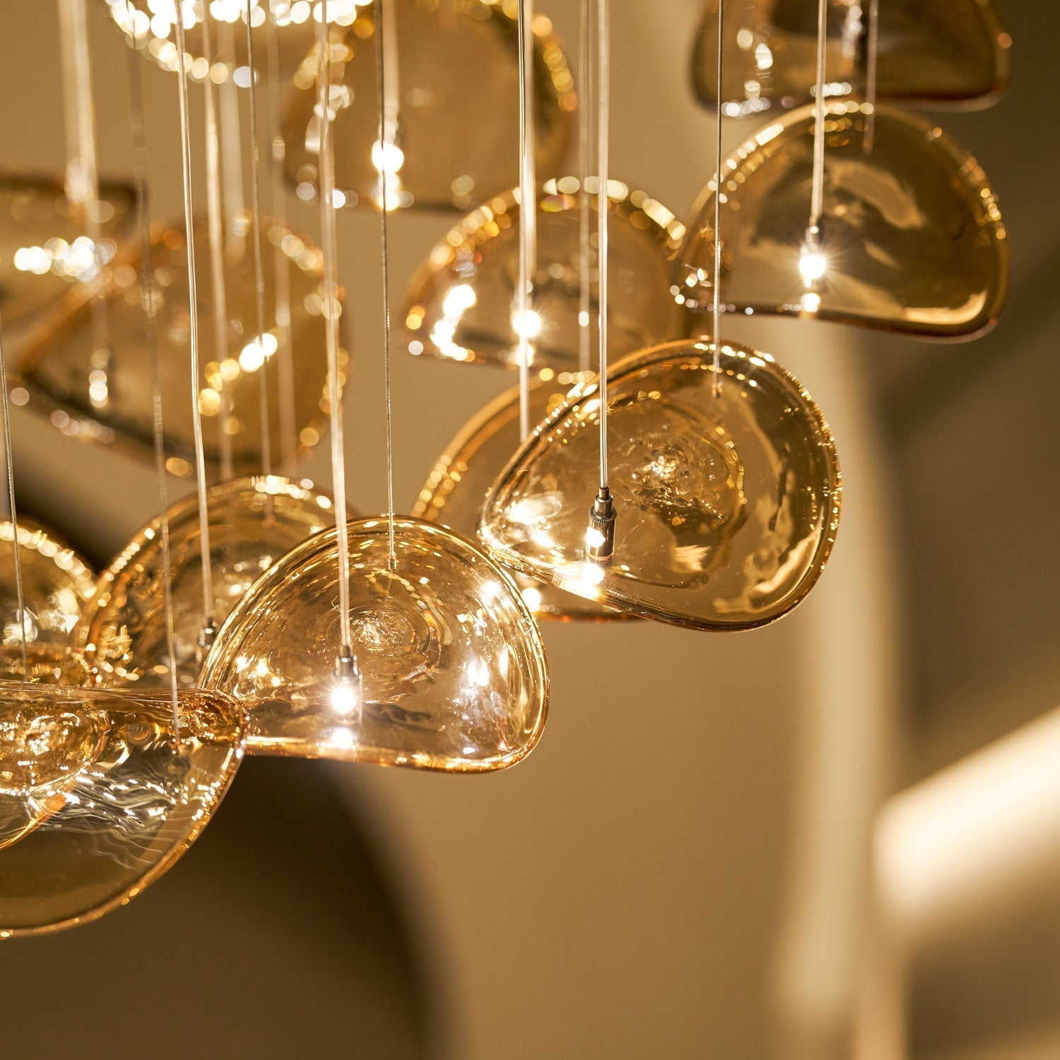 Galaxy Wave Floating Leaf Crystal Spiral Chandelier