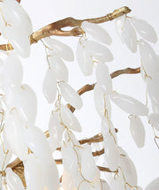 White Jade Branch Brass Chandelier