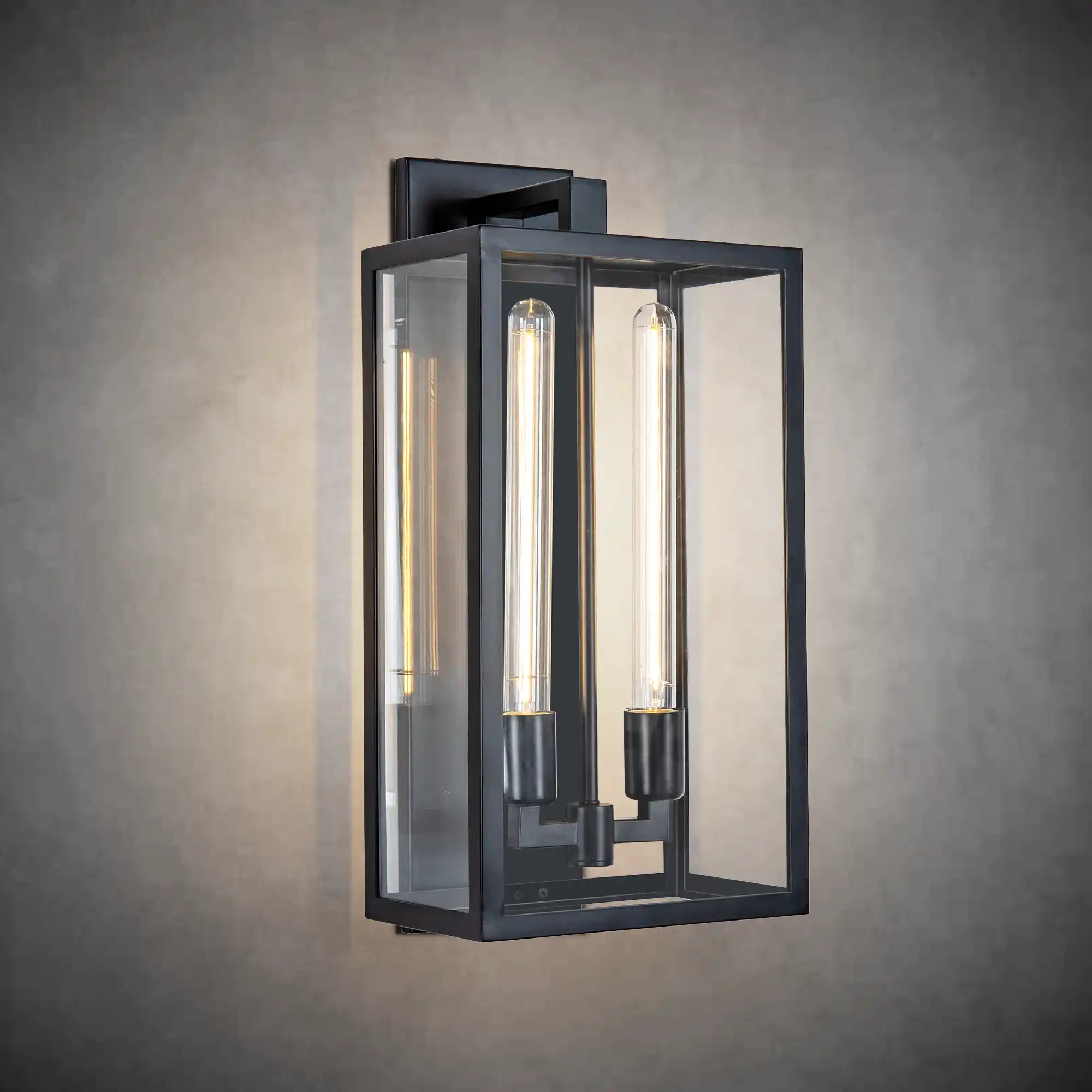 21" Gold Outdoor Wall Sconce with Glass Shade