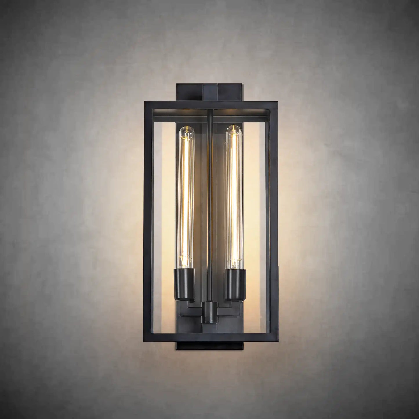 21" Gold Outdoor Wall Sconce with Glass Shade