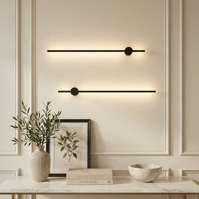 Linear LED Wall Lamp, 2.3-Inch x H 23.6~47.2-Inch, Black, Warm Light for Living Room & Dining Room