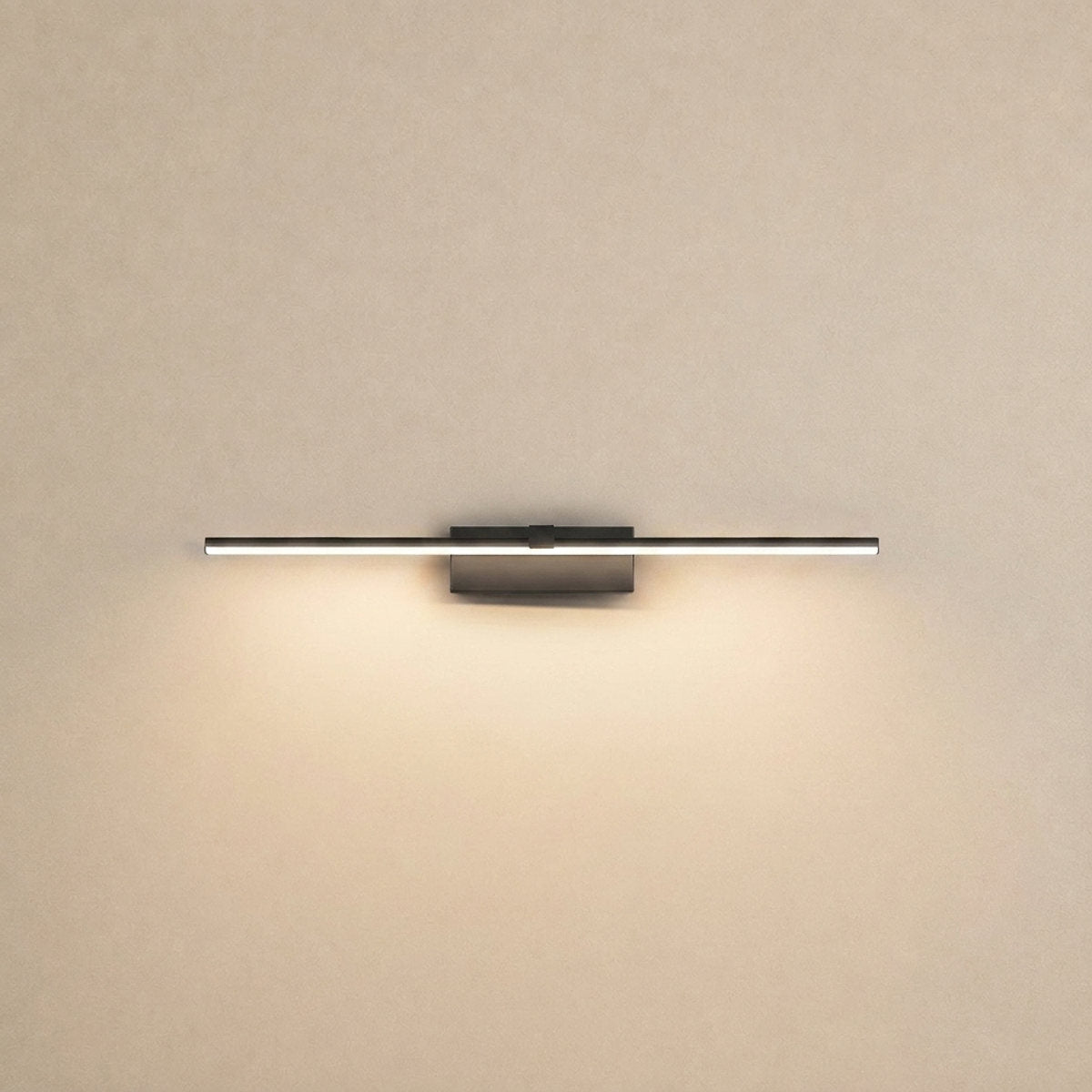 Metal Linear Mirror Wall Lamp, L 15.7~31.5-Inch x H 3.1-Inch, Black, Warm Light for Living Room & Dining Room