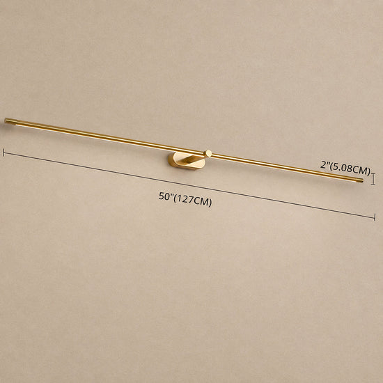 Minimalist Linear Rechargeable Wall Lamp, L 27~50-Inch x H 2-Inch, Gold, Three-Color Light & USB Charging for Bedroom & Living Room