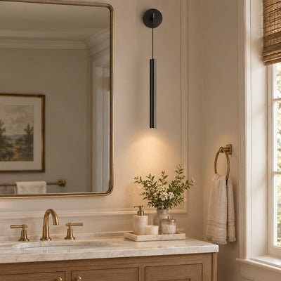 Brass Line Wall Lamp, 3.9-Inch x H 23.6-Inch, Brass, Warm Light for Living Room
