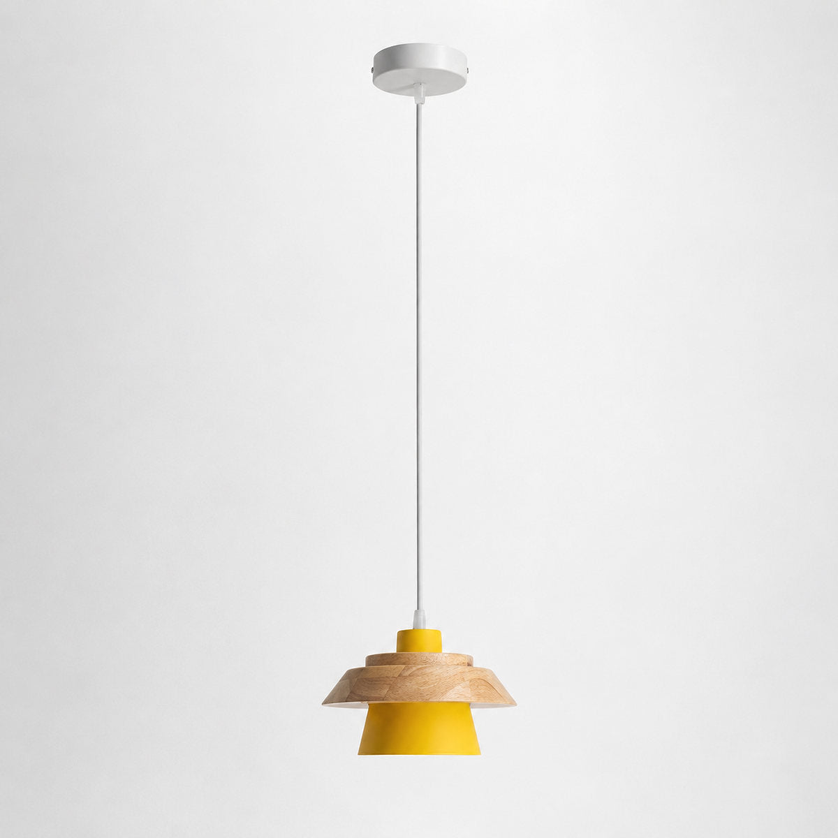 Minimalist Nordic Wood Metal Pendant Light for Dining Room & Living Room