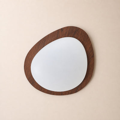 Pebble Metal Ceiling Light, 11.8~22.8-Inch x H 3.1-Inch, Artistic Walnut Grain Effect, Triac Warm Dimming for Living Room