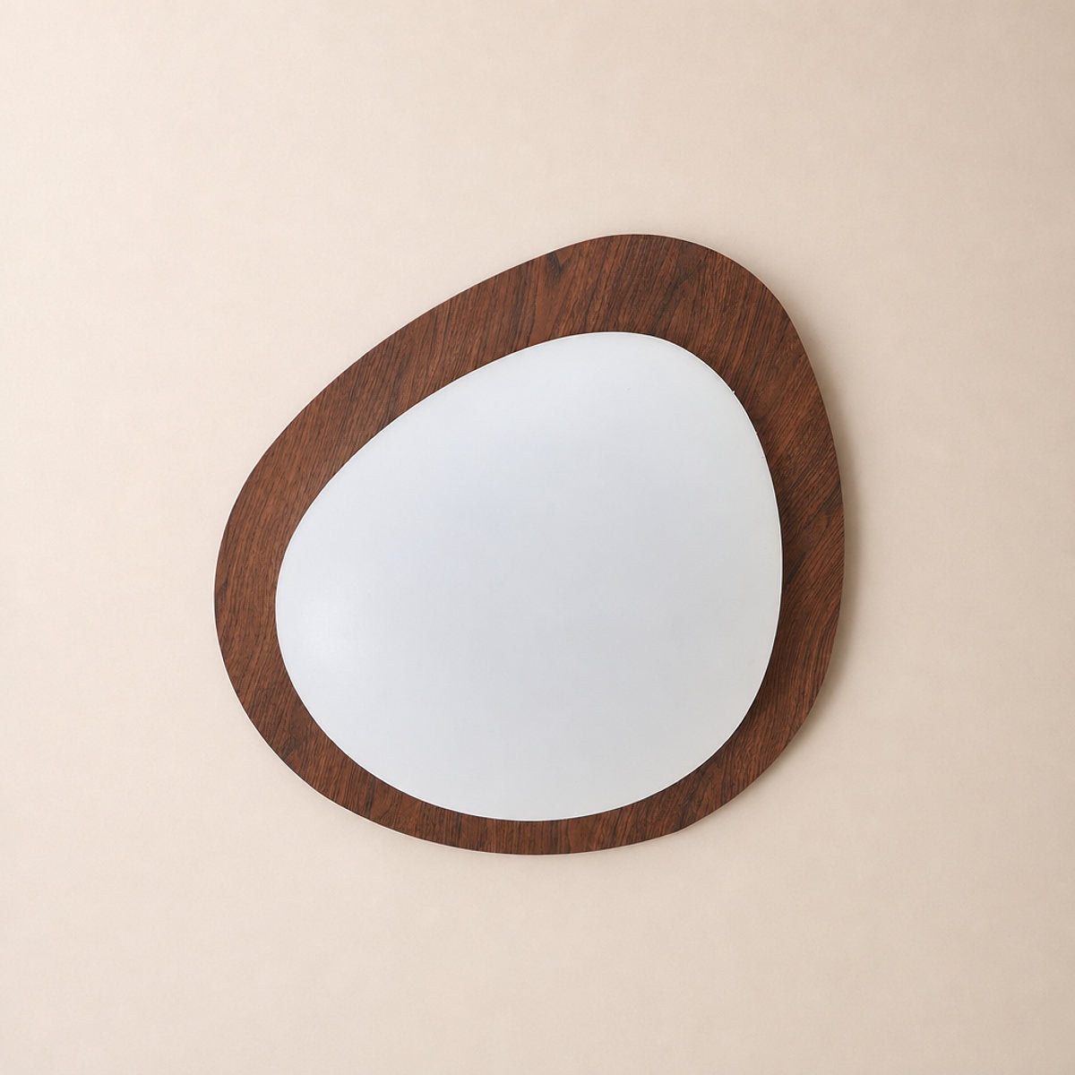Pebble Metal Ceiling Light, 11.8~22.8-Inch x H 3.1-Inch, Artistic Walnut Grain Effect, Triac Warm Dimming for Living Room