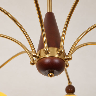 Tricolordeer Victorian Inspired Wood and Glass Chandelier