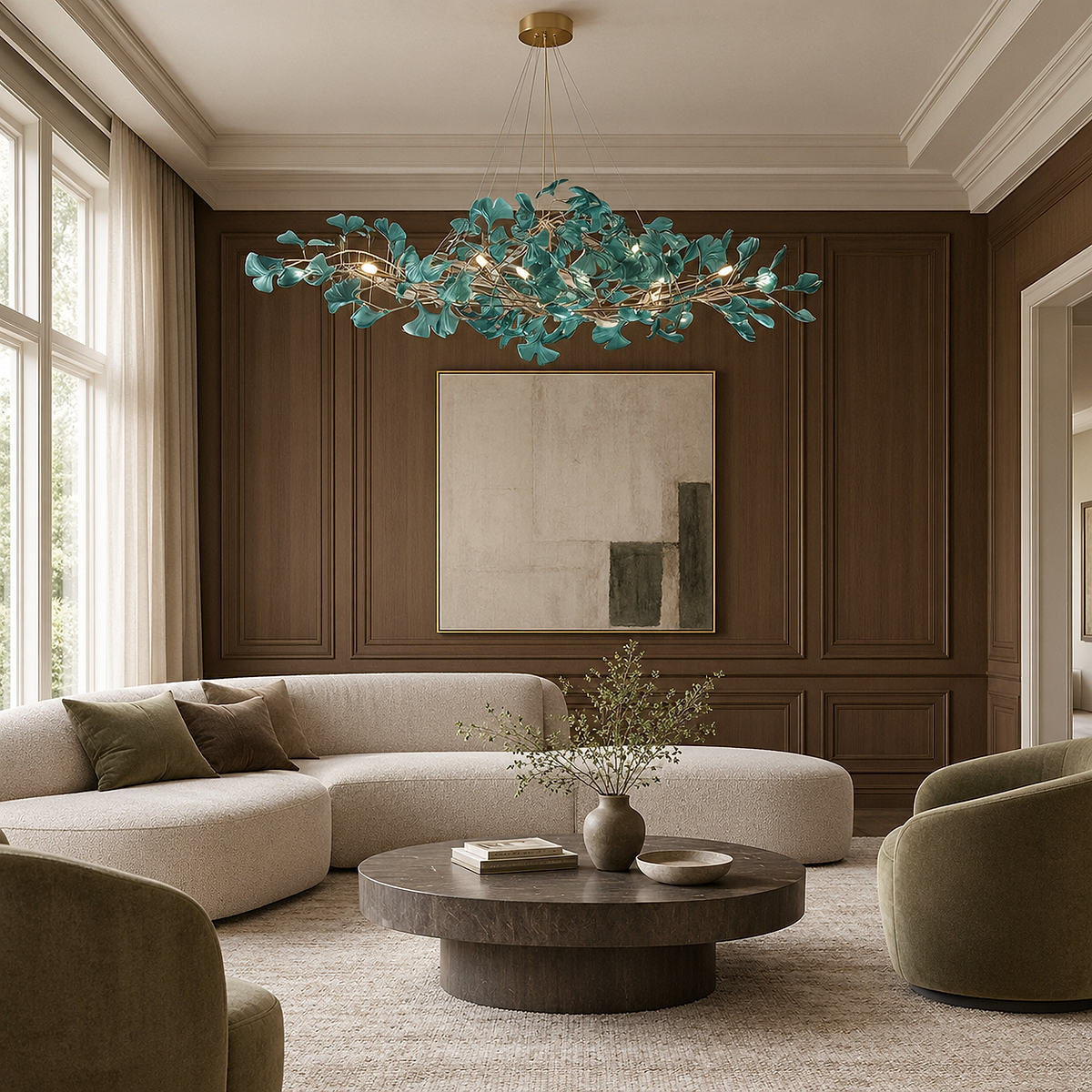 Tricolordeer Botanical Linear Multi-Light Chandelier