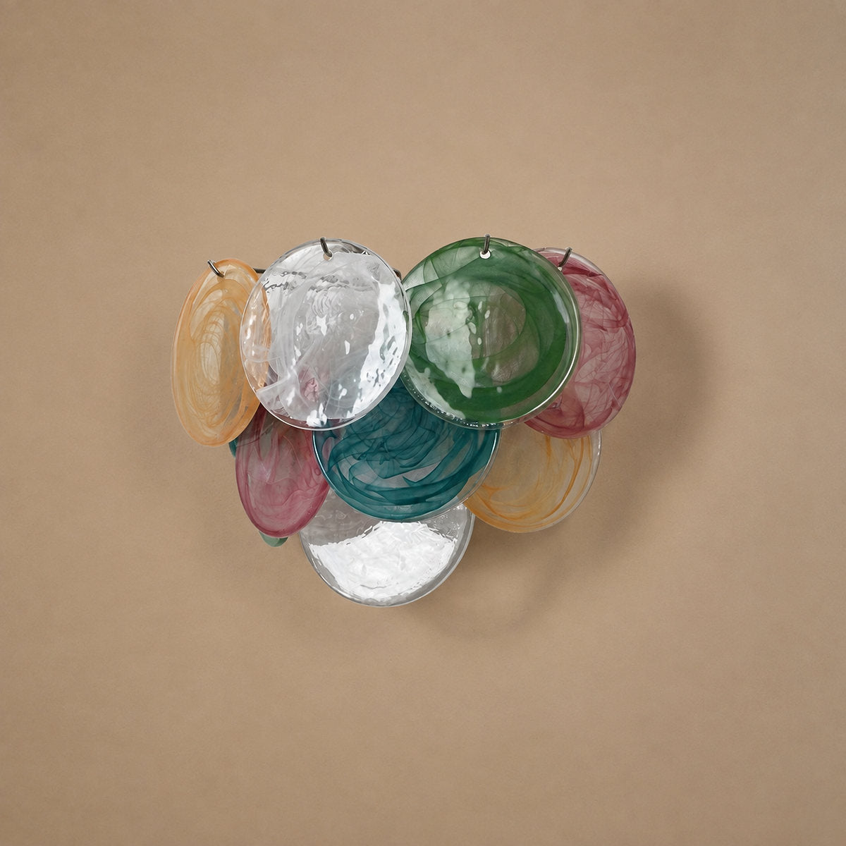 Lunaria Disc Glass Wall Lamp, 13.4-Inch, Green for Living Room & Dining Room