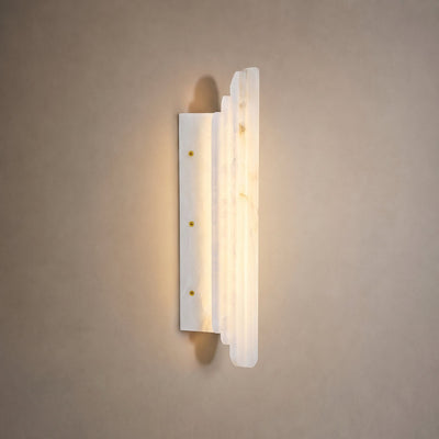 Estelle Alabaster Wall Lamp, 7.9-Inch x H 19.7-Inch, White, Warm Light for Living Room & Dining Room