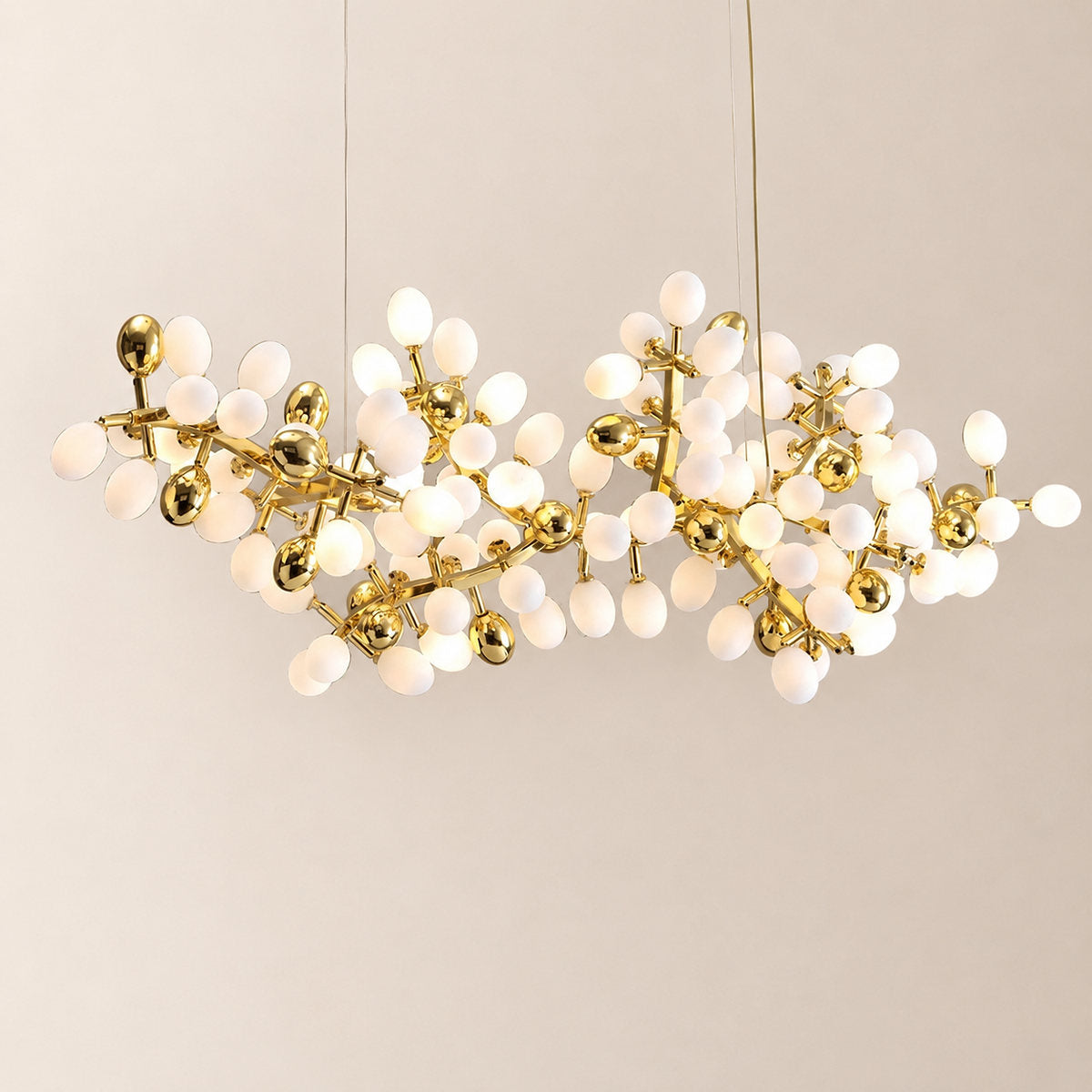 Tricolordeer Linear 80-Light Glass Pendant Chandelier