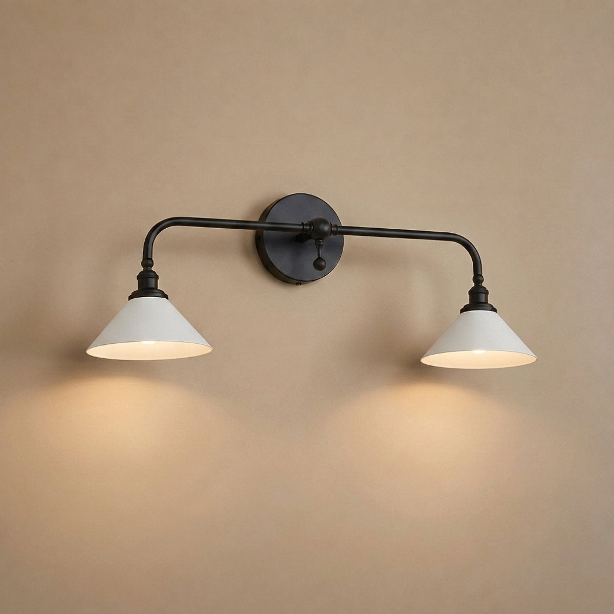 Bridgemont Wall Lamp, 9.1-Inch, Brass & White for Living Room