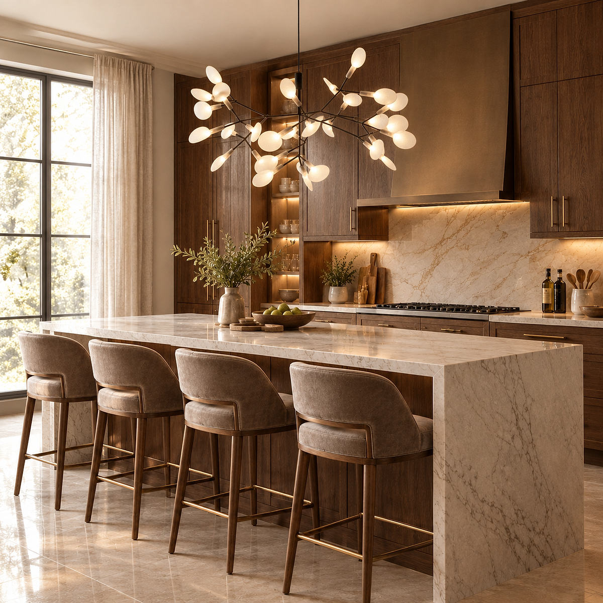 Firefly-Glow Black LED Branch Chandelier