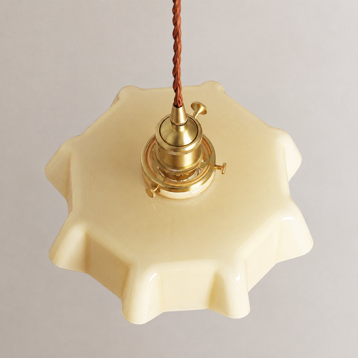 Pleated Glass Dome Swag Pendant Light