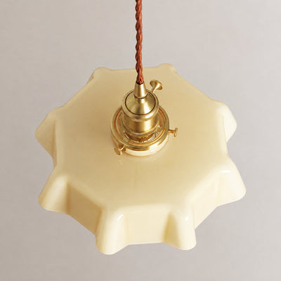 Pleated Glass Dome Swag Pendant Light